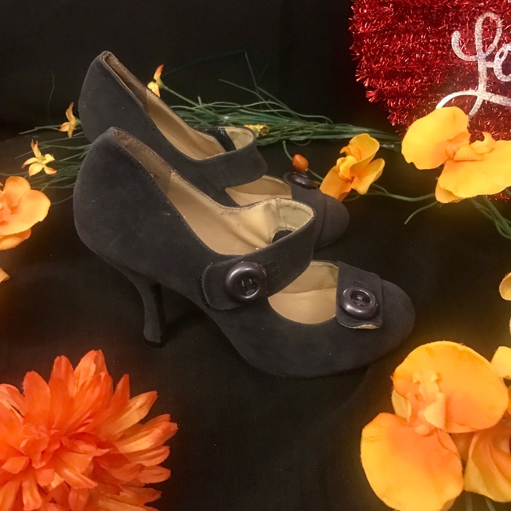 Mojo Moxy Blue Suede Heels - Picture 2 of 7
